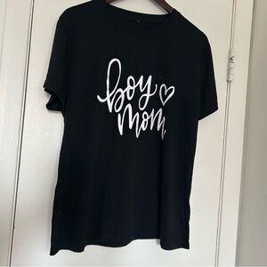 Boy Mom Black Crewneck Tee